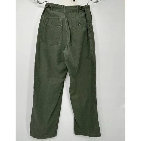 Vintage US Army OG-107 Pants Men 28 x30 Sateen Military Vietnam‎ Trousers - Picture 2 of 13